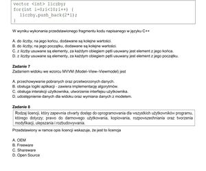 Egzamin zawodowy informatyk - przykładowe zadania. Nazwa kwalifikacji: Projektowanie, programowanie i testowanie aplikacji