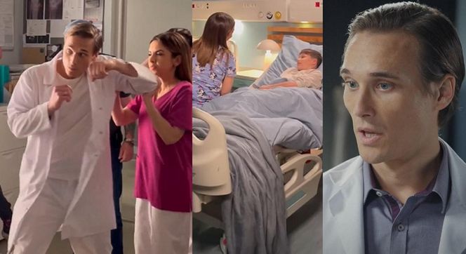 M jak miłość.  Olek wda się w bójkę w klinice! Tak razem z Anetą będą walczyć o życie pacjenta - ZDJĘCIA, WIDEO