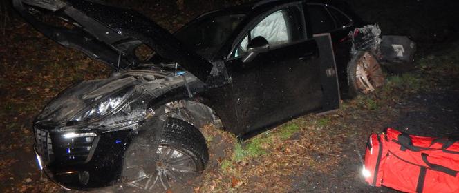 Wielkopolskie. Wjechała luksusowym autem w powalone drzewo! Poszkodowana odmówiła pomocy