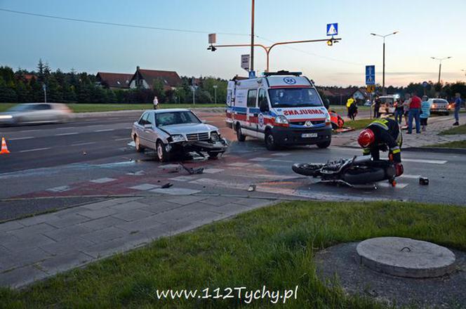 Wypadek motocyklisty w Tychach