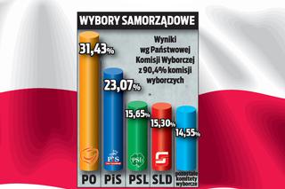 Wybory samorządowe 2010 - wyniki: Platforma bierze prawie całą Polskę