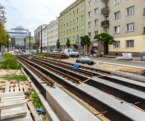 Budowa tramwaju na Rakowieckiej w Warszawie