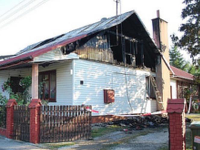 Pożar domu w Sieniawie na Podkarpaciu