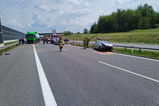 Wypadek na A4 koło Brzeska
