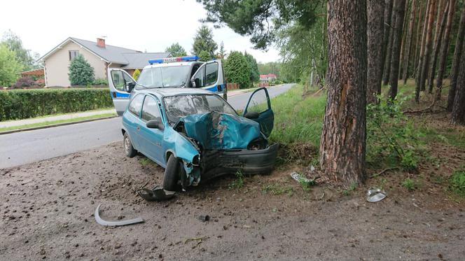 Ukrainiec ukradł sąsiadowi auto - rozbił się na drzewie, miał 1,5 promila