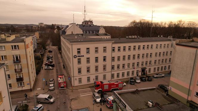 Pożar w komendzie policji w Koszalinie