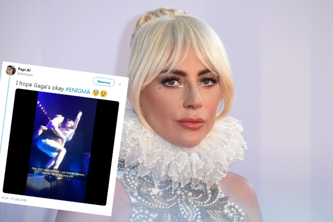 Lady Gaga SPADŁA ze sceny ze swoim fanem! Bolesny upadek gwiazdy