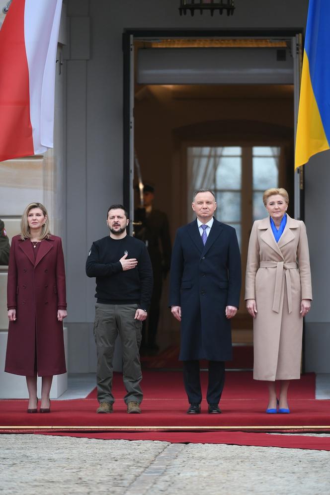 Zełenski z żoną w Pałacu Prezydenckim. Tak przywitał ich Duda