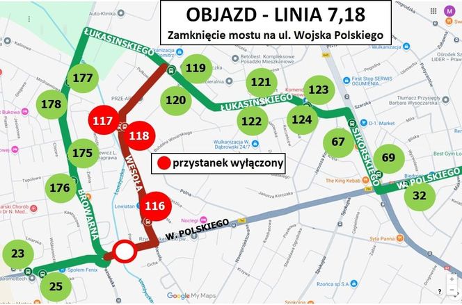 Zmiany w kursowaniu autobusów spowodowane rozbudową mostu na Łomżyczce 