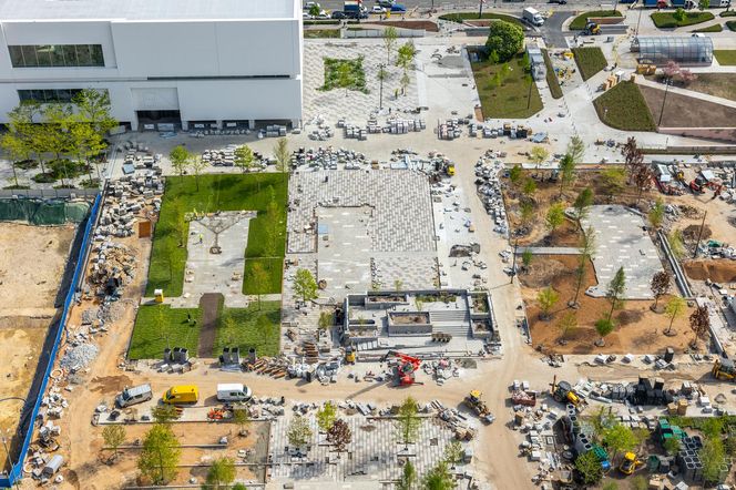 Plac Centralny w Warszawie pod koniec budowy