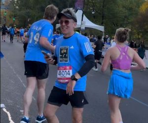 Katarzyna cichopek dopinguje męża na Maratonie Nowojorskim