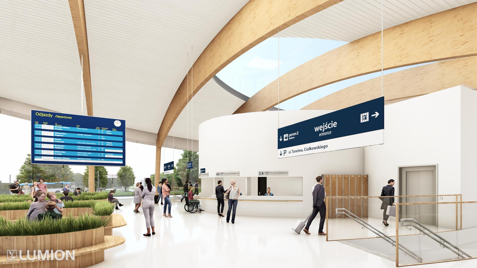 Koncepcja dworca kolejowego w Zgorzelcu. 