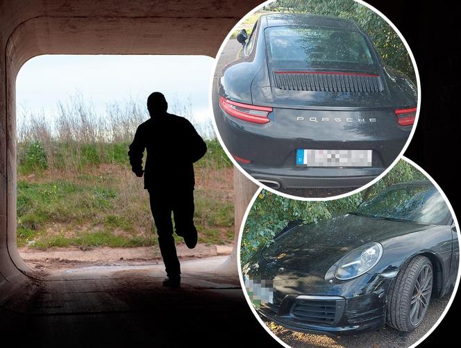 Pościg za kierowcą porsche. Wjechał do Polski z Niemiec i porzucił auto [ZDJĘCIA]