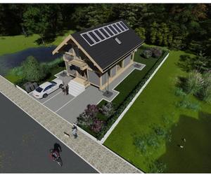 Dom mieszkalny jednorodzinny z poddaszem użytkowym zaprojektowany na warunki gruntowe trudne oraz dla lokalizacji innej niż przyjęta w podstawowych założeniach do projektowania, o powierzchni 120 m²