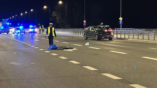 Potrącenie pieszego na trasie Łazienkowskiej 