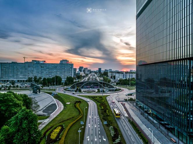 Widok na centrum Katowic