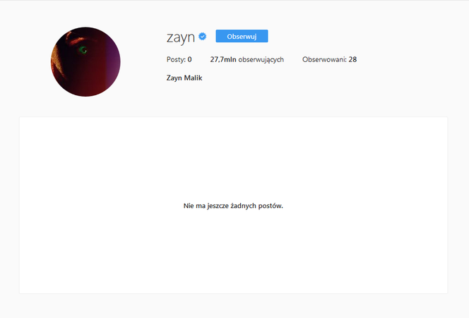 Zayn Malik zniknął z insta