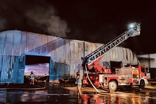 Pożar hal w Krakowie