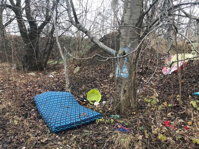 W krzakach pod blokiem na wrocławskim Gaju osiedliła się para bezdomnych!