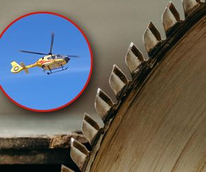 Ciął drewno piłą, gdy nagle doszło do wypadku. 80-latek w ciężkim stanie