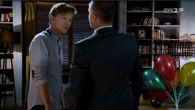 M jak miłość odc. 1442. Łukasz (Jakub Józefowicz), Andrzej Budzyński (Krystian Wieczorek)