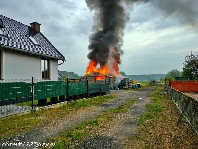 Pożar blaszanego warsztatu na ul. Ruchu Oporu w Bojszowach Nowych