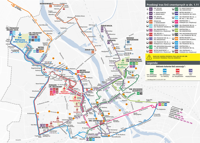 Linie cmentarne 2022 - Mapa