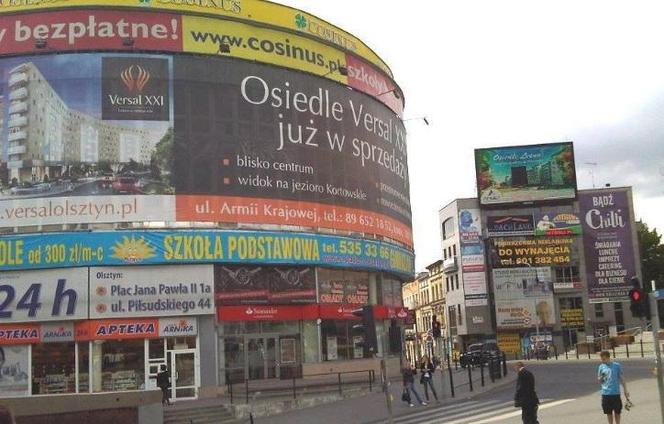 Miastoszpeciciel: Okrąglak w Olsztynie zwycięzcą konkursu na najbardziej szpecący nośnik reklamowy
