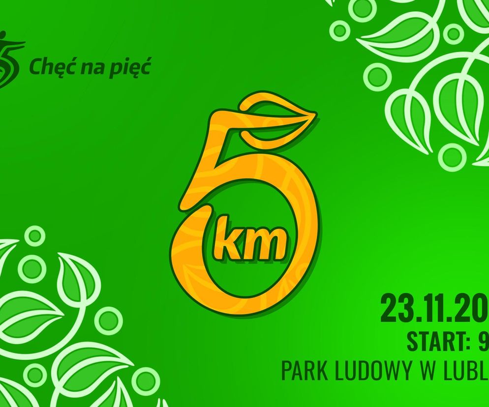 Plakat promujący bieg Chęć na Pięć