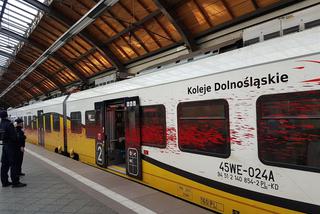 Ktoś pomalował pędzący 130 km/h pociąg Kolei Dolnośląskich [WIDEO]! Przewoźnik obiecuje 5000 zł za pomoc w ujęciu sprawcy [WIDEO, AUDIO]