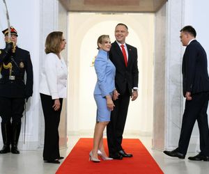 Marta Nawrocka cała na niebiesko zachwyciła w Sejmie  