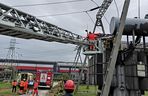 Kielce. Atak padaczki na szczycie transformatora. Poszkodowany transportowany podnośnikiem [ZDJĘCIA].