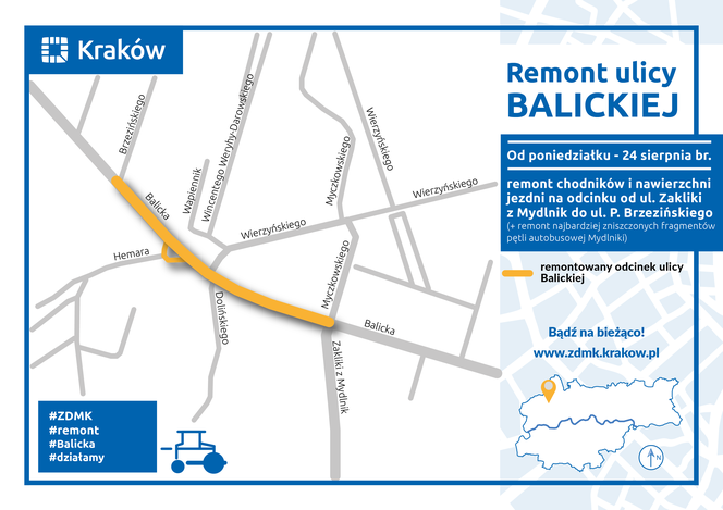 Remont ulicy Balickiej w Krakowie - etap drugi