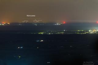 Warszawa widziana z Łysej Góry w Świętokrzyskiem