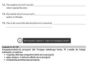 Arkusze angielski rozszerzony karty rozwiązań