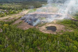 Wołomin: Płonie Natura 2000. Dym widać z wielu kilometrów