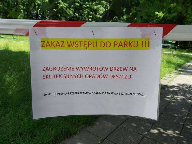 Radom: Park Planty zamknięty do odwołania. To efekt potężnych ulew