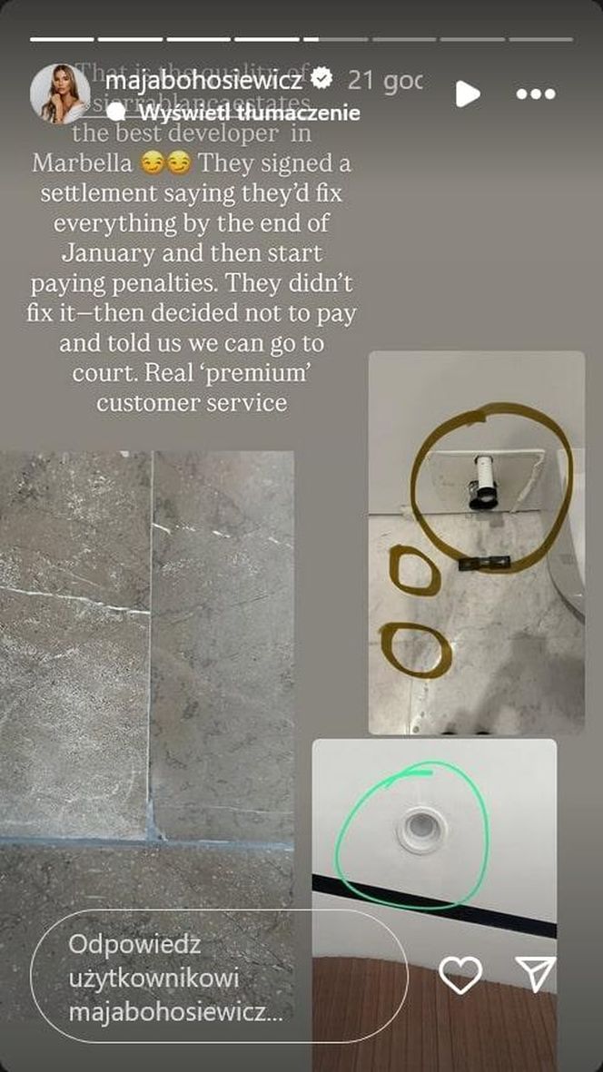 Miała mieć raj, ma FUSZERKĘ! Maja Bohosiewicz pokazuje usterkę