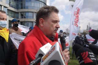 Gorąco pod siedzibą Tauronu. Solidarność powiedziała NIE rządowi. Sasin i Soboń odlecieli! [ZDJĘCIA, WIDEO]