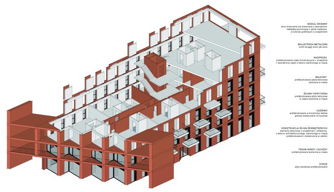 Schemat budynku prefabrykowanego