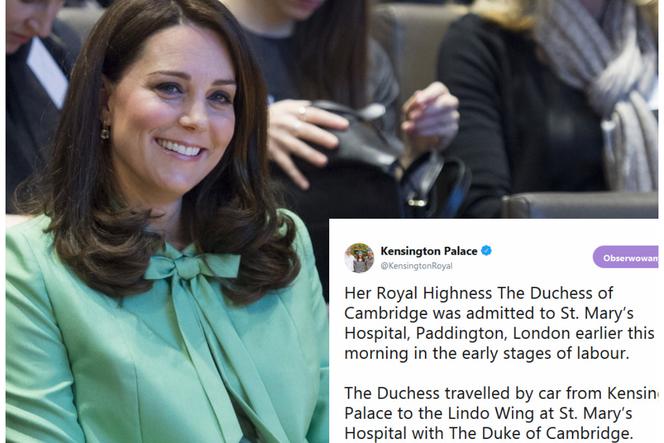 Księżna Kate rodzi! Kensington Palace wydał oświadczenie!