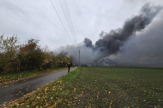 Pożar hali w Sadowie