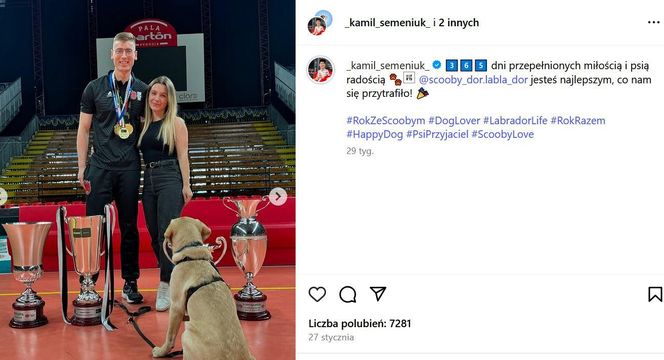 Kamil Semeniuk z żoną Kasią