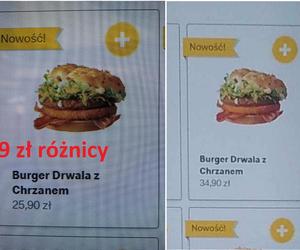 Cena burgera drwala w punkcie McDonald's vs. na lotnisku