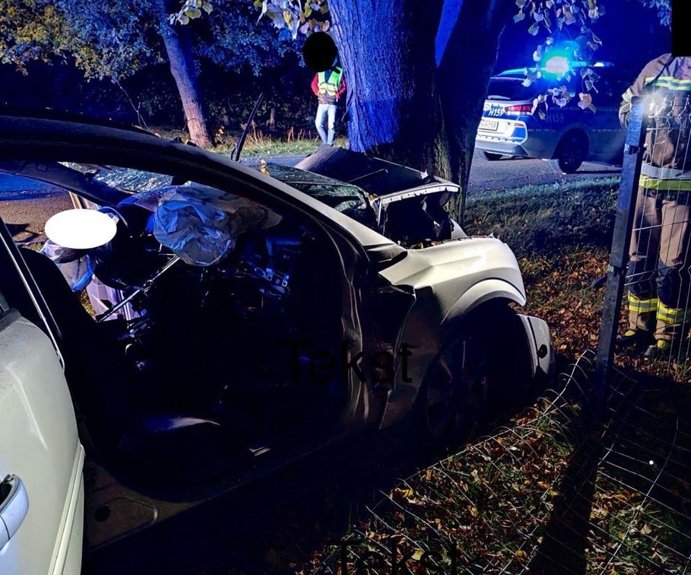 Opel roztrzaskał się na drzewie. Dwie osoby nie żyją, dwie kolejne walczą o życie w szpitalu!