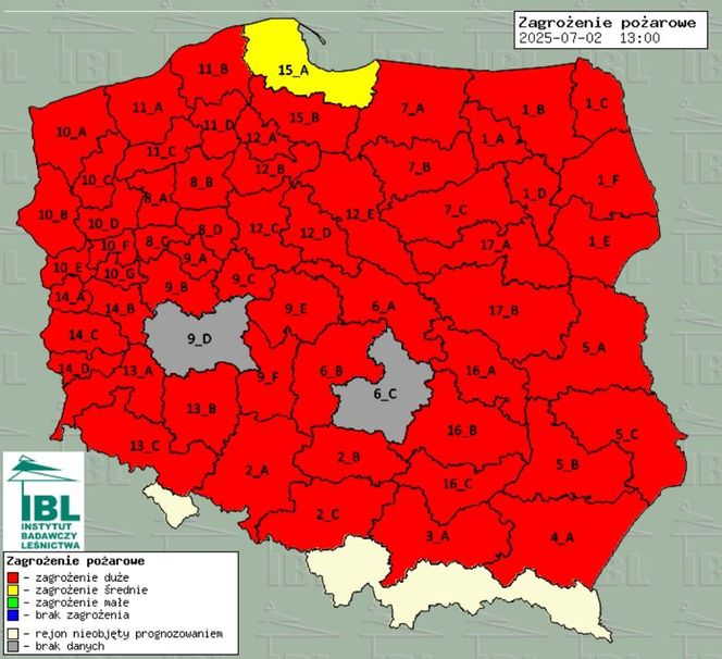 Zagrożenie pożarowe w lasach