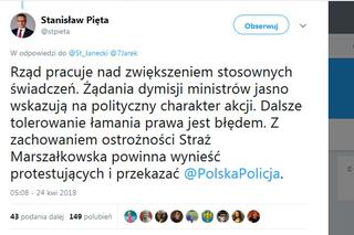 POSEŁ STANISŁAW PIĘTA O PROTESTUJĄCYCH: WYNIEŚĆ NIEPEŁNOSPRAWNYCH I ODDAĆ POLICJI.