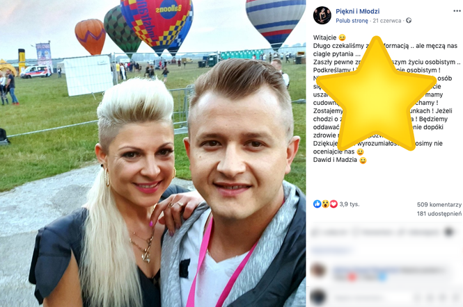 Magda i Dawid z zespołu Piękni i Młodzi