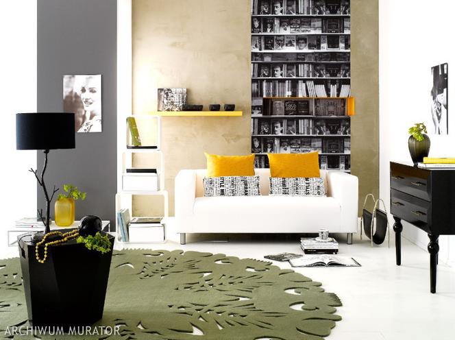 Salon z minibiblioteką