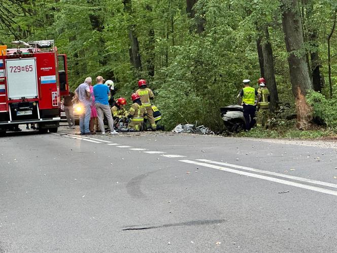 Dachował ,jego auto stanęło w ogniu. Nikt nie zdołał mu już pomóc